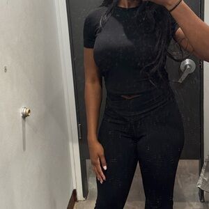 Black Flared Pants and Top Set